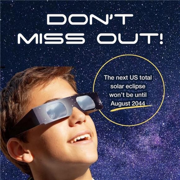 2 Solar Eclipse Glasses AAS Approved 2024 - Made in the USA CE and ISO Certified - Picture 6 of 7